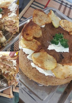 Una foto de Torta de carne de cerdo y pollo🔪