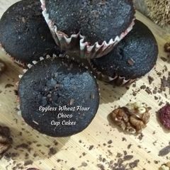 Eggless Wheat Flour Choco Cupcakes (without oven) A picture of Eggless Wheat Flour Choco Cupcakes (without oven).