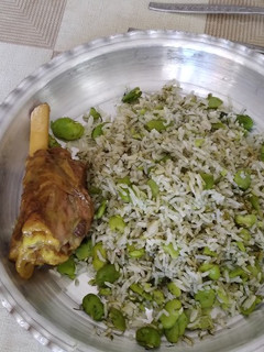 عکسی از دستور باقلا پلو باماهیچه