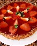 Tarta de 2 flanes sabor fresa y vainilla