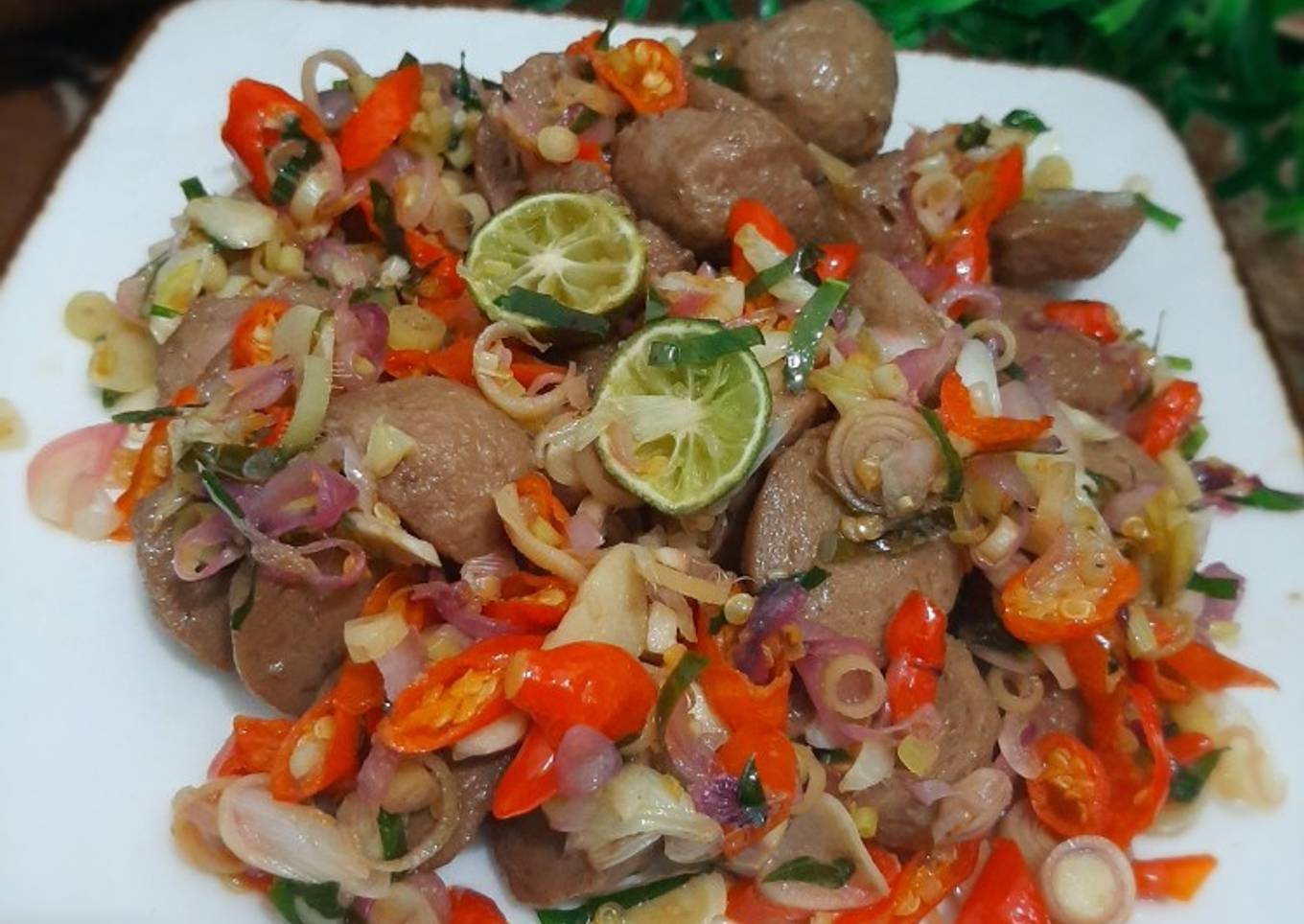 Bakso sambal Matah