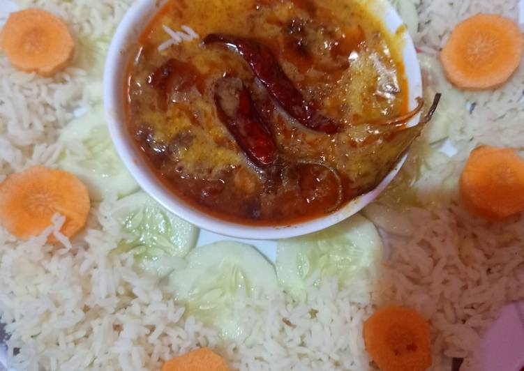 Restaurant style tadka daal with rice