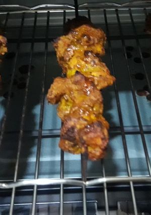 A picture of Teen Mirchiwali Chicken Kabab.