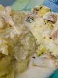 FILETES DE 🐟MERLUZA🐟 A LA CREMA DE QUESO ROQUEFORT🧀🫕🧀 Y QUESO CREMOSO 😋🤩🐟🫕🧀🍛🍶🐟