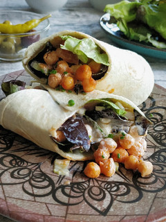 Una foto de Burrito de garbanzos picantes