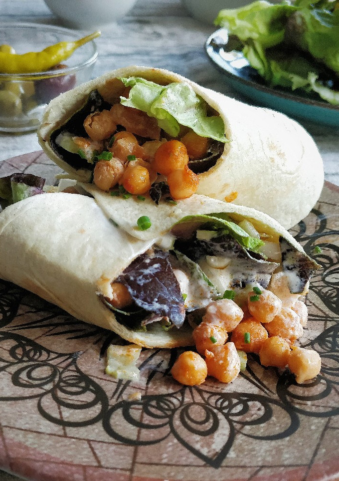 Una foto de Burrito de garbanzos picantes