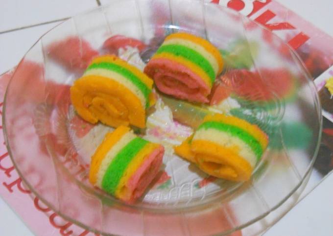 Recipe: Tasty Bolu gulung pelangi mini