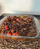 Frijoles multicolor con arroz para batch cooking