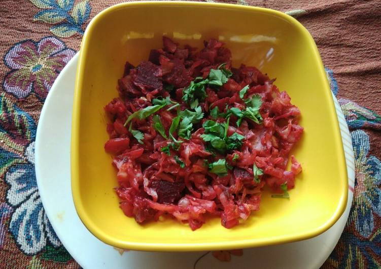 Simple Way to Make Favorite Cabbage and beetroot sabzi