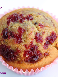 A picture of Eggless Vanilla Plum Jam Cup cake.