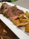 Roasted Garlic Mint Lamb Leg