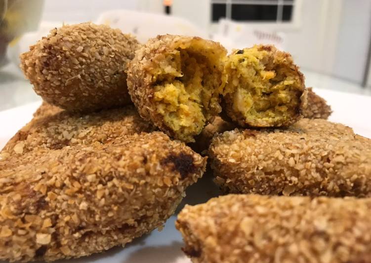 Croquetas de pollo con verduras, sin bechamel