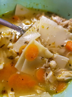 A picture of Chicken noodle soup.