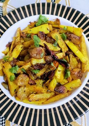 A picture of Arrowroot and Shallot Fry.