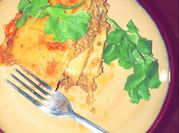 Una foto de lasagna económica