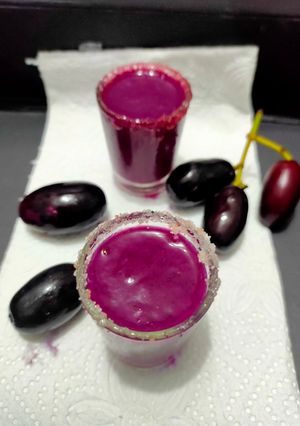 A picture of Jamun shots / Indian blackberry shots.