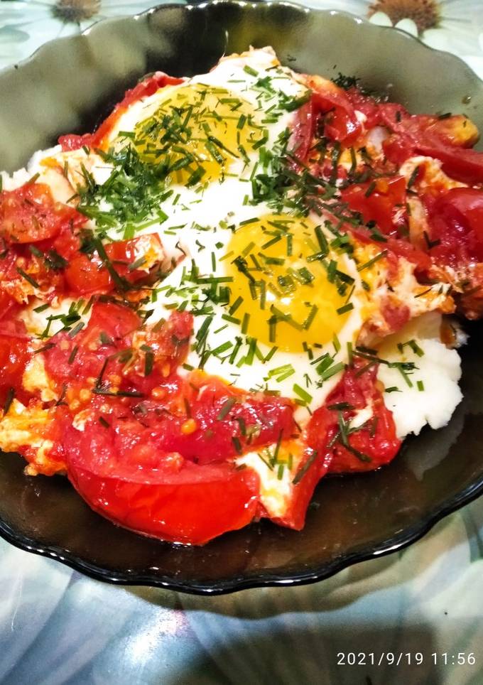 Шакшука (омлет з помідорами та солодким  перцем)
