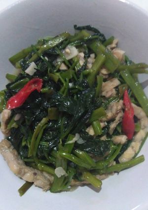Foto resep Tumis Kangkung Saus Tiram mix Tempe