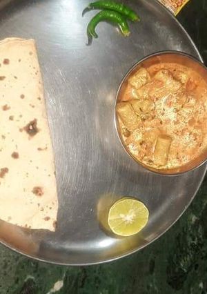 A picture of Gatte ki sabzi.