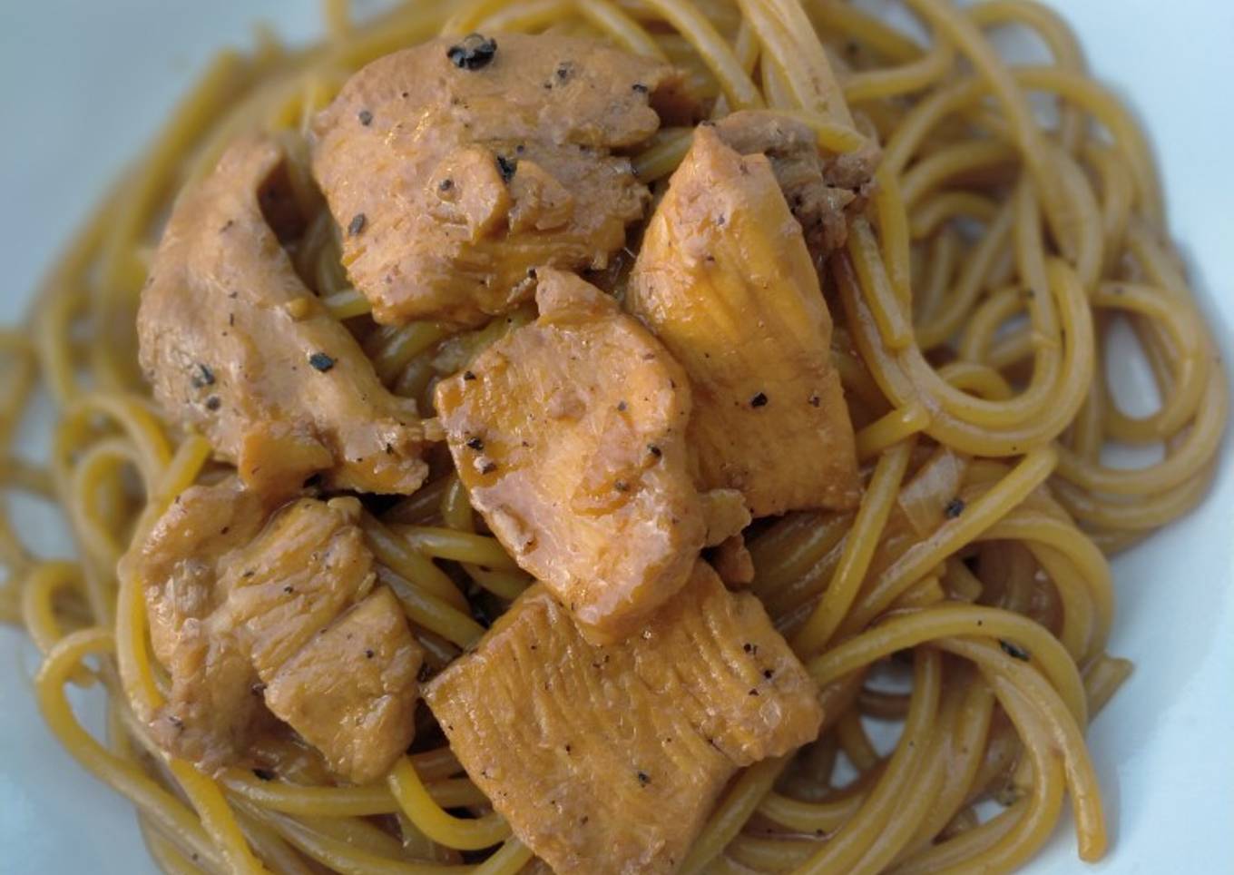 Chicken Black Pepper Spaghetti