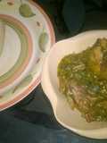 Ogbono soup with white garri