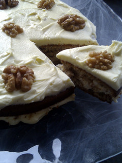 A picture of 'V' walnut cake.