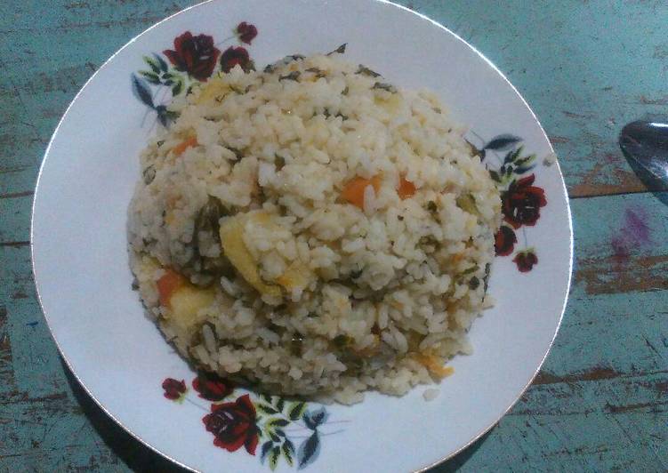 Recipe of Quick Rice, potatoes and spinach