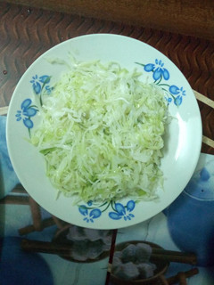 A picture of Steamed cabbage #seasonalingredientscontest#.
