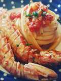 Linguine con sugo di canocchie