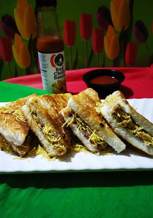 A picture of Dabeli Sweet Potato Sandwich.