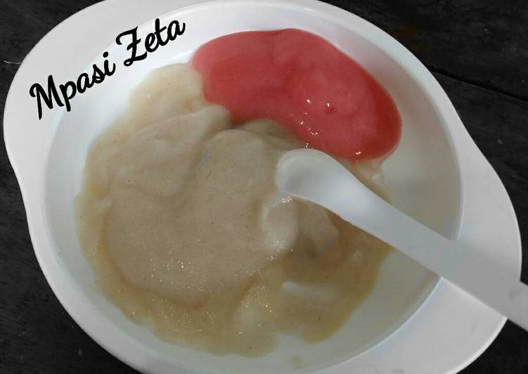  Resep  MPASI 6 Bubur  Beras  Coklat  Puree Jambu oleh Sisi 