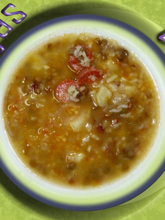 Una foto de Lentejas con patatas y arroz