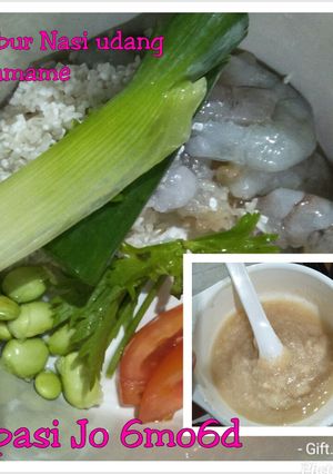 Foto resep Mpasi 6Mos - Bubur nasi udang edamame