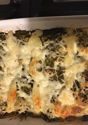 Une photo de Gratin brocolis et pommes de terre à la crème et emmental