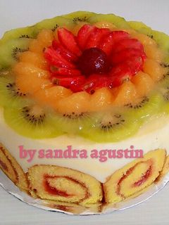 Foto resep Fruit roll cake pudding