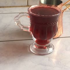 A picture of Hibiscus garlic tea.