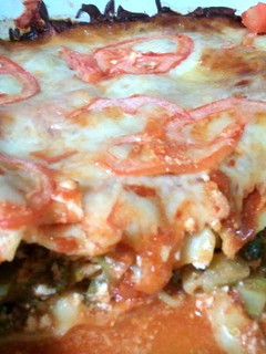 A picture of vegetarian lasagna.