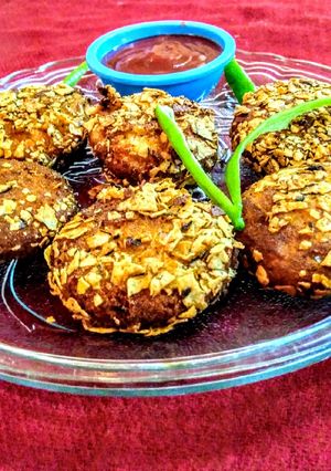 A picture of Spicy papad paneer fritters.