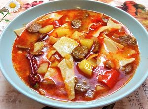 Lebbencsleves kolbásszal recept fotója