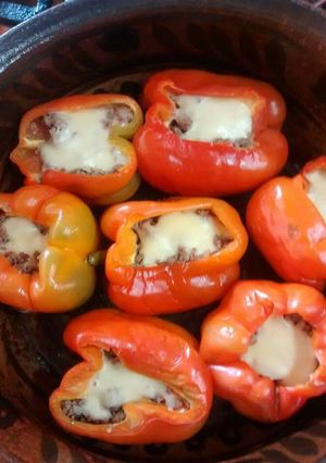 Una foto de Chintomas rellenos de carne de res al vapor a la Mario, s