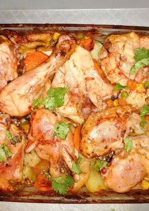 Una foto de Deliciosos Muslo de pollo al Horno