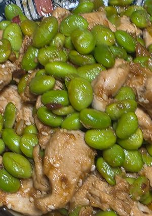 辣豆瓣毛豆炒雞肉 的食譜成品照片