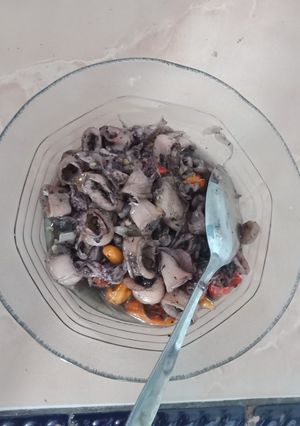 Foto resep Cumi pedas tinta hitam..😁😂