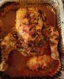 Pollo relleno horneado