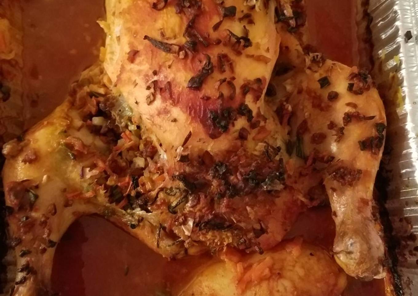 Pollo relleno horneado