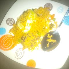 A picture of Fried cous cous.
