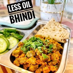 Bhindi with less oil A picture of Bhindi with less oil.