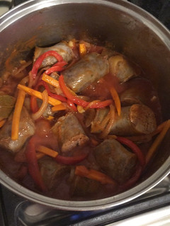 Una foto de Chorizos a la pomarola