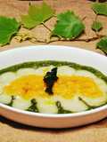 Crema de col kale con puré de calabaza y patata sin sofrito