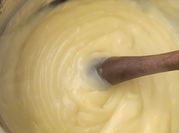Una foto de crema pastelera